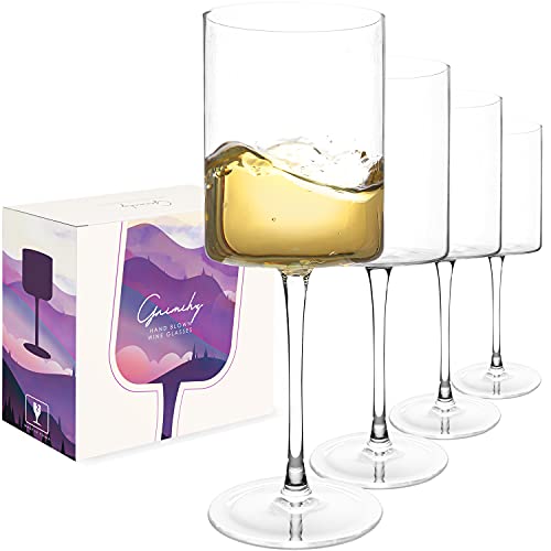 Gnimihz Wine Glasses Set of 4 - 16oz Cylindrical...