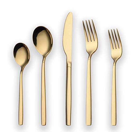 Berglander 20 Piece Titanium Gold Plated Stainless...