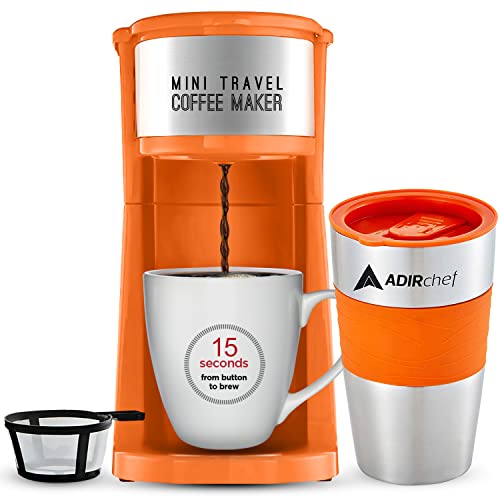 AdirChef Single Serve Mini Travel Coffee Maker &...