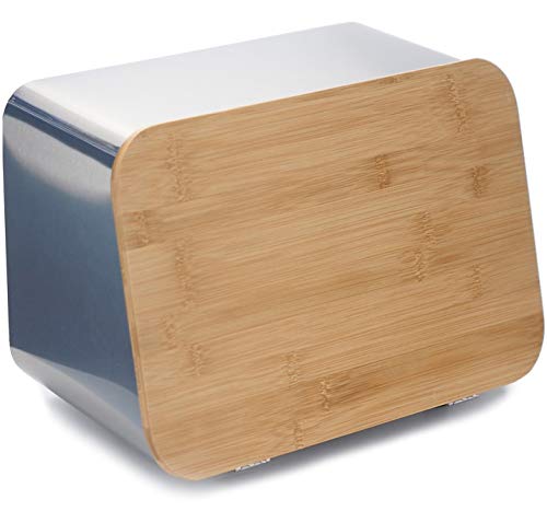 ALhom Bread Box with Bamboo Cutting Board Lid &...