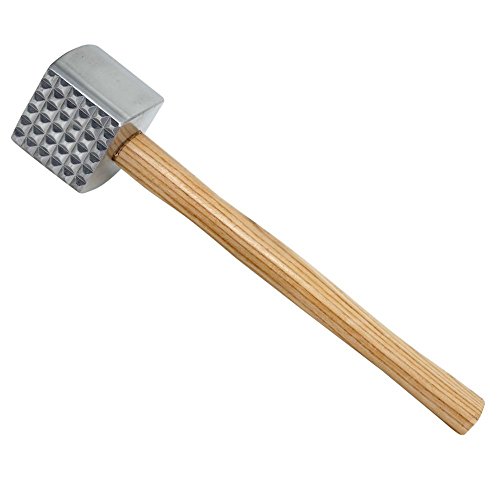 Winco Wood Handle Meat Tenderizer,Aluminum,...