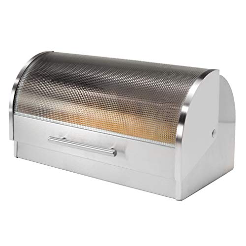 Oggi Stainless Steel Roll Top Bread Box with...