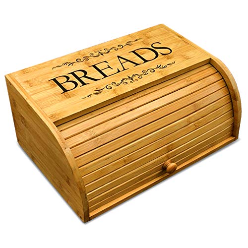 Cookbook People Original Rolltop Bread Box Bamboo...
