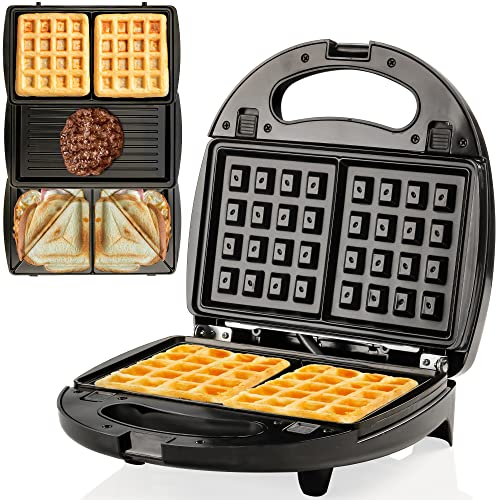 Ovente Electric Indoor Sandwich Grill and Waffle...