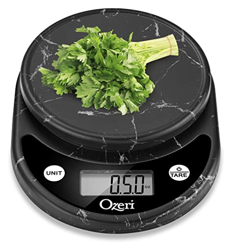 Ozeri Pronto Kitchen Scale, Compact, Black Marble