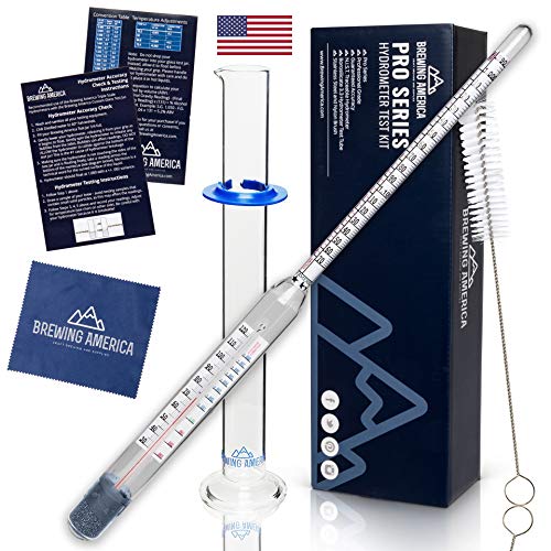 Thermo-Hydrometer ABV Tester Triple Scale for...