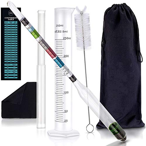 Chefast Hydrometer and Test Jar for Wine, Beer,...